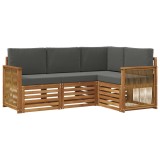 vidaXL Seturi de canapele cu pernă 4 pcs Lemn Solid de Acacia 3384298