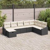 VidaXL Set de canapele pentru grădină 8 pcs Negru 55 x 62 x 69 cm