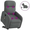 VidaXL Fotoliu electric masaj rabatabil cu ridicare, gri &icirc;nchis textil 3303003