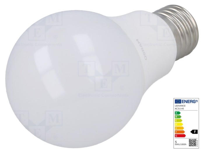 Lampă LED E27 5,5W Alb Cald