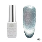 Oja semipermanenta, Snow White, 3D Cat Eye, Global Fashion 8ml, 06