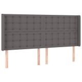 Cumpara ieftin Tablie de pat cu aripioare gri 203x16x118/128 cm piele eco