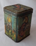 Cutie veche din tabla litografiata Romania, perioada interbelica anii 1930