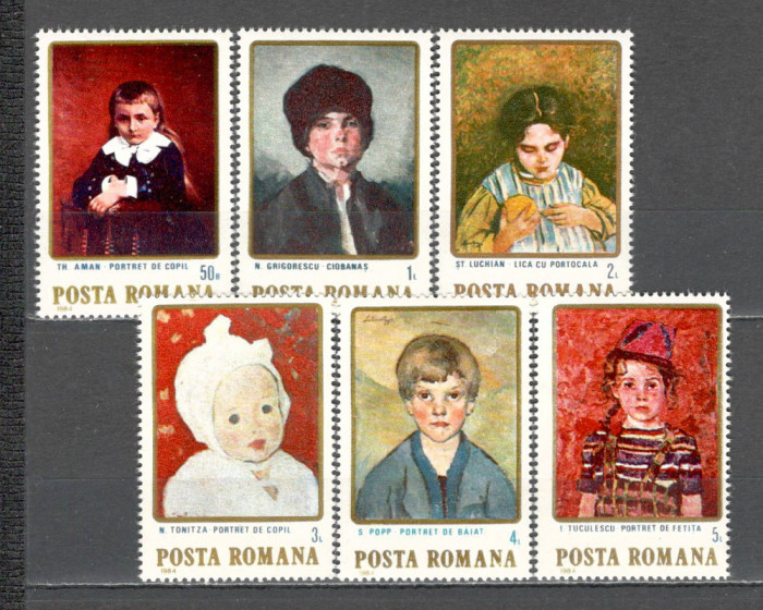Romania.1984 Pictura-Portrete de copii ZR.742