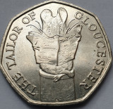 Monedă 50 pence 2018 Marea Britanie , Taylor of Gloucester, seria Peter Rabbit, Europa