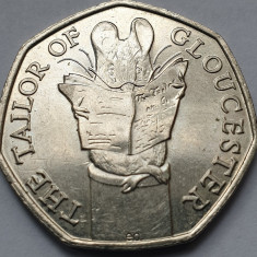 Monedă 50 pence 2018 Marea Britanie , Taylor of Gloucester, seria Peter Rabbit