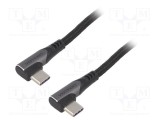 Cablu USB 2.0 USB C &icirc;n unghi 2m negru VENTION