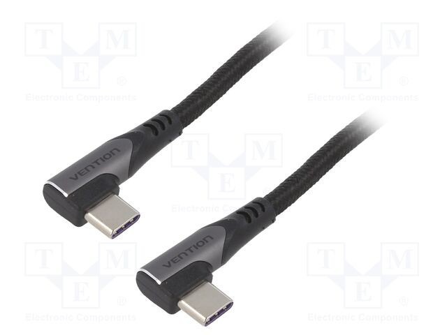 Cablu USB 2.0 USB C &icirc;n unghi 2m negru VENTION