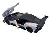 Macheta replica metal Aston Martin vulcan alb cu sunete si lumini deschide usi si capota 1:22