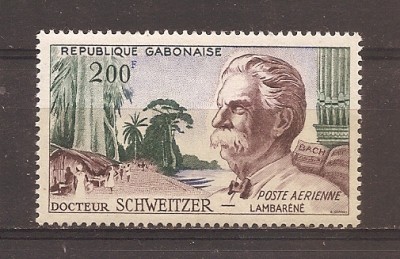 Gabon 1960 - Dr. Albert Schweitzer (filozof și misionar), PA, MNH foto