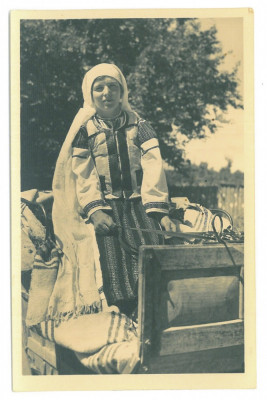 4923 - GORJ, ETHNIC woman, Romania - old postcard real PHOTO - unused - 1936 foto