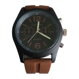 Cumpara ieftin Ceas casual barbatesc, curea din silicon maro, display analog, mecanism quartz