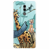 Husa silicon pentru Huawei Mate 10, Children Drawings Elephants Giraffes Lions