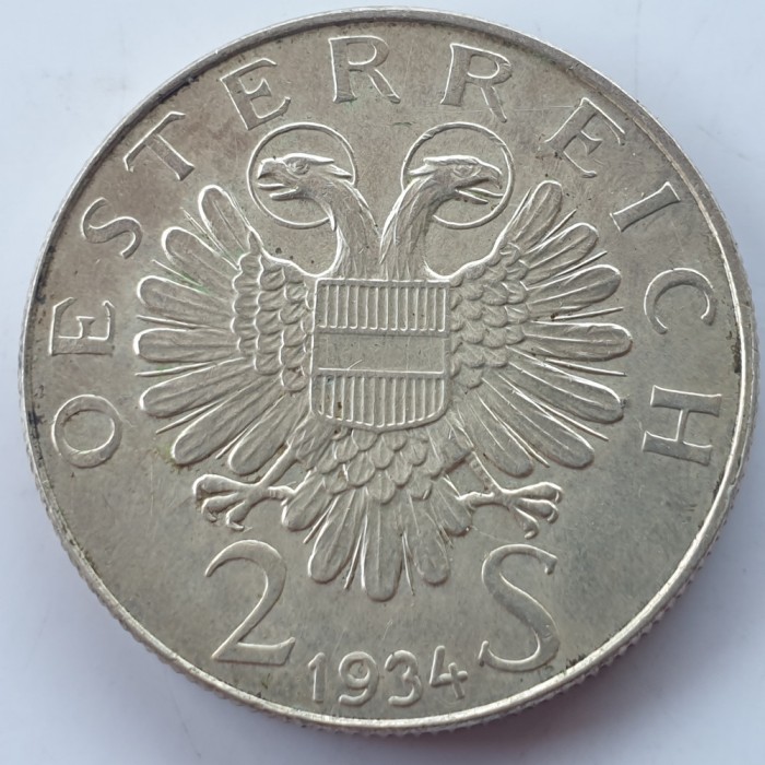 Austria 2 schilling 1934 argint