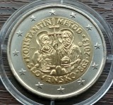 (M1867) MONEDA SLOVACIA - 2 EURO 2013, 1150 ANI MISIUNEA CONSTANTIN SI METODIU
