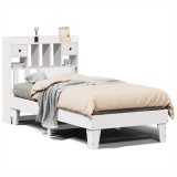 Cumpara ieftin Cadru de pat fara saltea, alb, 90x200 cm, lemn masiv pin