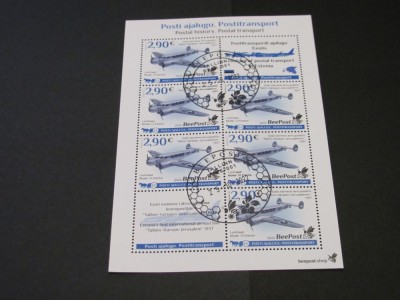 Coliță Filatelică Avioane Estonia 2022 &amp;ndash; Lockheed Model 10 Electra, Obliterată &amp;ndash; Piesă pentru colecționari Tematică Aviatică foto