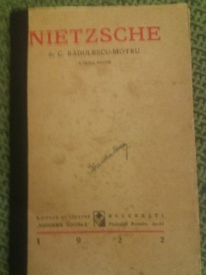 NIETZSCHE C RADULESCU MOTRU 1922 foto