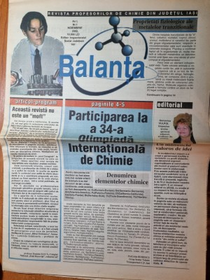 ziarul balanta noiembrie 2002- anul 1.nr. 1 - prima aparitie foto
