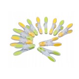 Set 12 carlige pentru rufe, alb cu verde Sepio