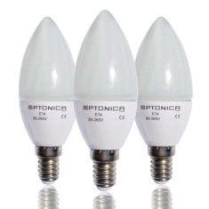 Set 3 becuri LED OptonicaLED, E14, 6W (40W), 480 lm, A+, lumina neutra