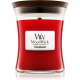 Woodwick Pomegranate lum&acirc;nare parfumată cu fitil din lemn 275 g