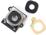 Geam Camera cu Rama Argintie Samsung Galaxy S4 mini i9190 i9195 Original