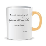 Cumpara ieftin Cana personalizata cu mesaj inspirational, Cu cat este mai grea lupta, cu atat mai dulce este victoria