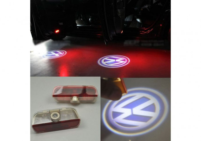 Set 2 Holograme LED cu LOGO VW Golf 7 ,pentru Portiere
