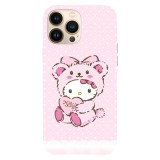 Husa compatibila cu Apple iPhone 15 Pro Max, Viceversa, model Hello kitty cute bear costume , Silicon, TPU, Transparent, Carcasa