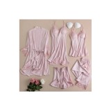 Cumpara ieftin Set Pijama De Dama 5 Piese Din Satin - ANI113