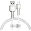 Cablu USB to USB-C 66W 1M Alb Baseus CAKF000102 Cafule Series Metal