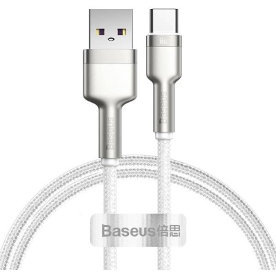 Cablu USB to USB-C 66W 1M Alb Baseus CAKF000102 Cafule Series Metal foto