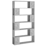 Biblioteca/Separator camera, gri beton, 100x24x188 cm