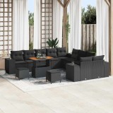 VidaXL Set de canapele pentru grădină 13 pcs Negru 90 x 55 x 71 cm
