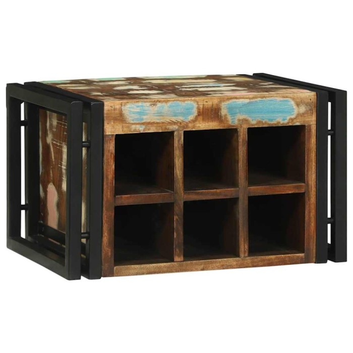 vidaXL Raft vin 46x35x27.5 cm din lemn recuperat