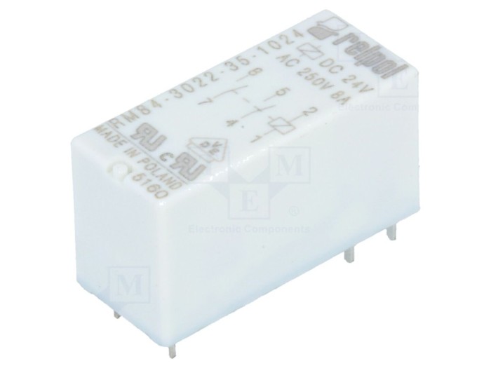 Releu electromagnetic DPST-NO 24VDC 8A