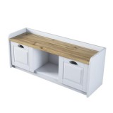 Cumpara ieftin Bancă Pantofi Arthur I 8 Perechi Alb-Nuc 120x40x45 cm