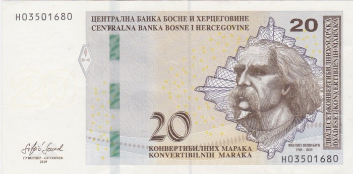 Bosnia Hertegovina 20 marci konvertibilnih maraka marka 2019 XF+