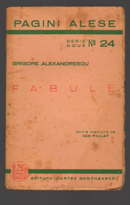 C8569 FABULE - GRIGORE ALEXANDRESCU. PAGINI ALESE NR.24 foto