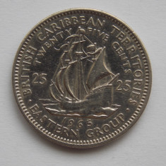 25 CENTS 1965 BRITISH CARRIBEAN TERRITORIES