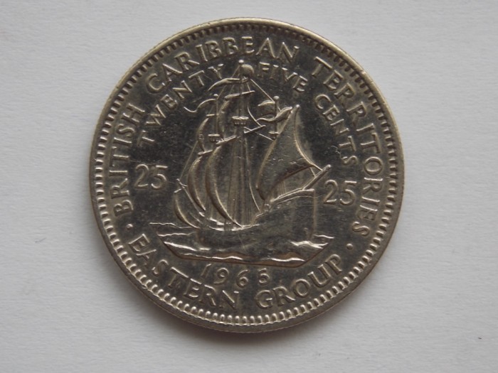 25 CENTS 1965 BRITISH CARRIBEAN TERRITORIES