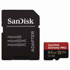 Card de memorie Sandisk Extreme Pro microSDXC 64GB Class 10 UHS-I U3 + Adaptor foto