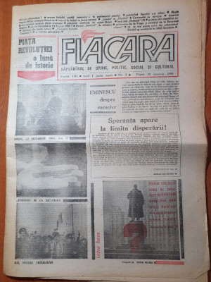 flacara 19 ianuarie 1990-interviu doina cornea,art. revolutia romana,m. eminescu foto