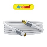 Cablu Coaxial TV, 2 metri, TV Male to TV Female