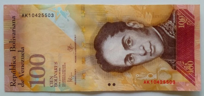 Bancnota Venezuela - 100 Bolivares 23-06-2015 foto