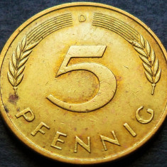 Moneda 5 PFENNIG - GERMANIA, anul 1996 * cod 2844 - litera D
