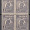 ROMANIA 1919/1922 LP 72 REGELE FERDINAND VALOAREA 1 LEU VIOLET- NEGRICIOS TIP I DANTELURA K BLOC 4 TIMBRE STARE MNH
