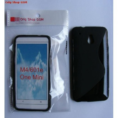Husa Silicon S-Line HTC One mini (M4) Negru foto