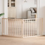 Poartă pentru c&acirc;ini pliabilă, 2 panouri, 160 cm, lemn de plop
